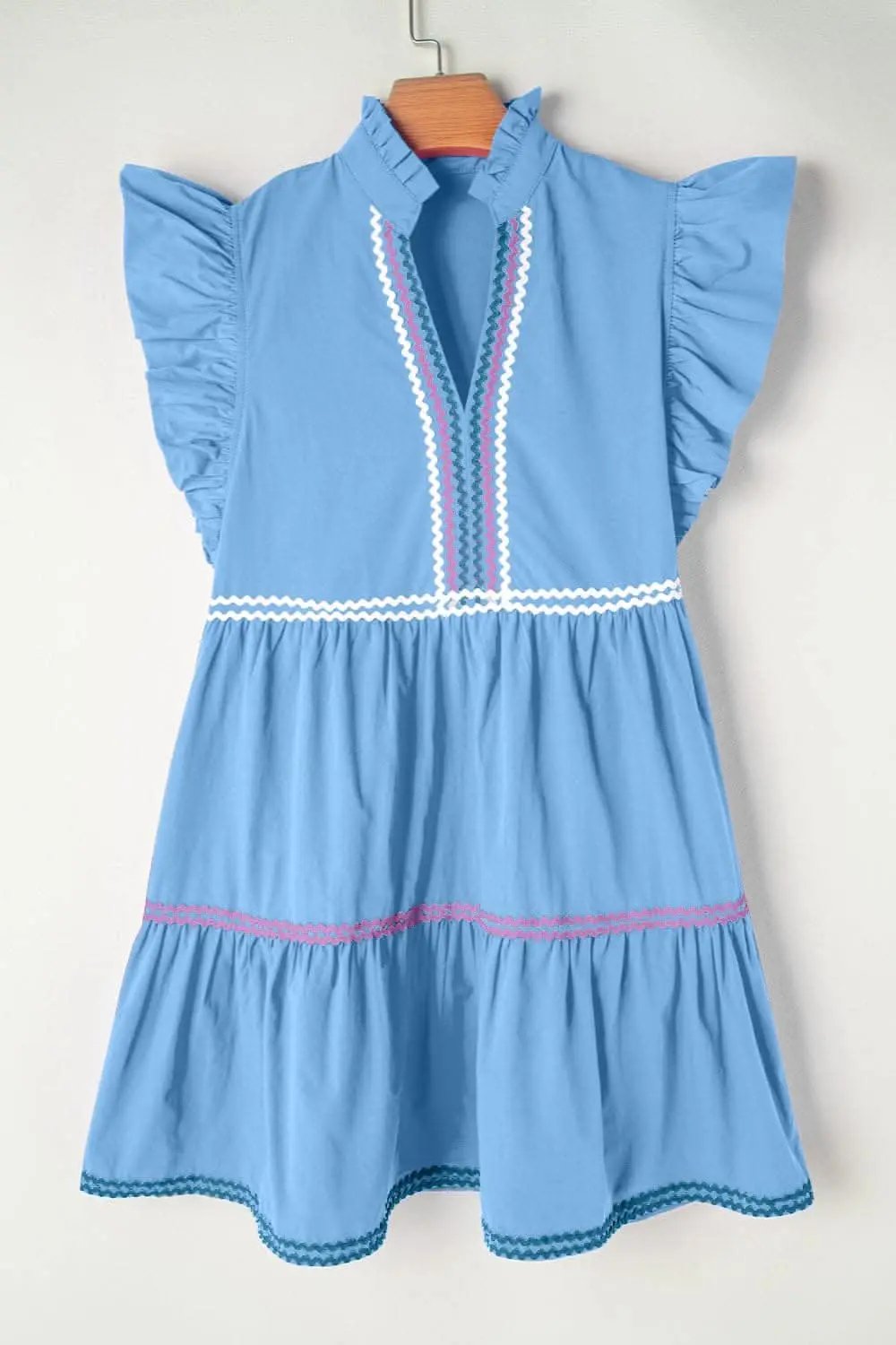 Chic cotton mini dress with ruffles - Love Salve